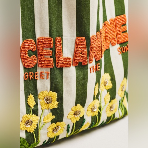 Printed Beaded Canvas Tote Bag (See photos/Description) - Picture 3 of 16